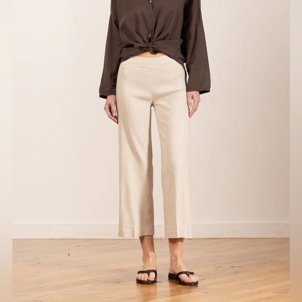 Avenue Montaigne Women’s Size 8 Alex Oatmeal Wide Leg Crop Pants